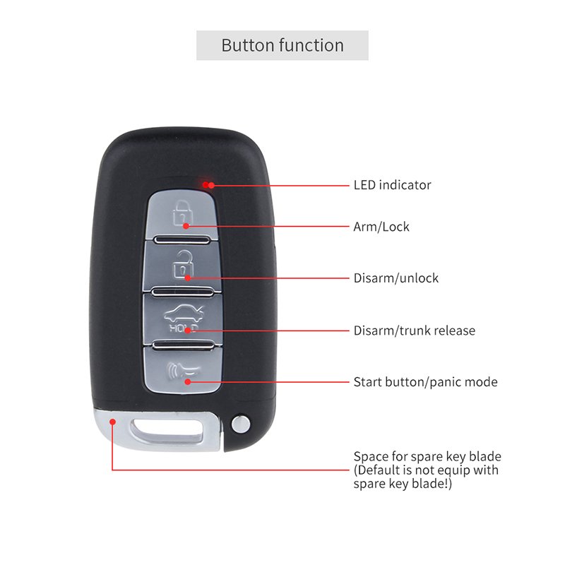 Pke Keyless Entry Auto Start Alarm Smart Engine Start Stop Push Button Start System Keyless Entry Remote Trunk Release
