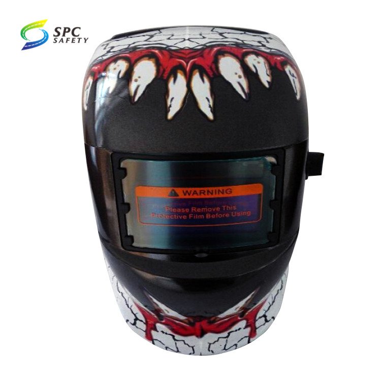 EN175 Standard Personalized Full Face Flame love Design Solar Auto Darkening Head Mounted Safety Welding Hood Mask Welder Helmet