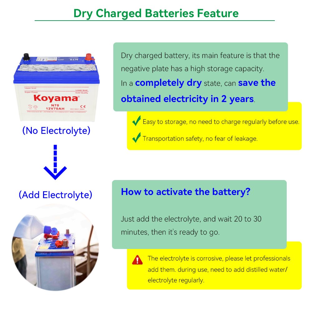12v 20ah Special Dry Charged Auto Car Battery N20 Japanese Car starting Battery