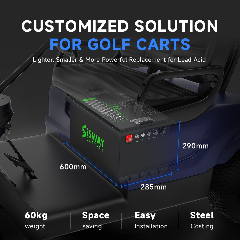 Smart BMS Golf Cart Battery 36V 48V 72V 100Ah 200Ah Electric Lifepo4 Car Batteries Golf Carts Deep Cycles Lithium Battery Pack