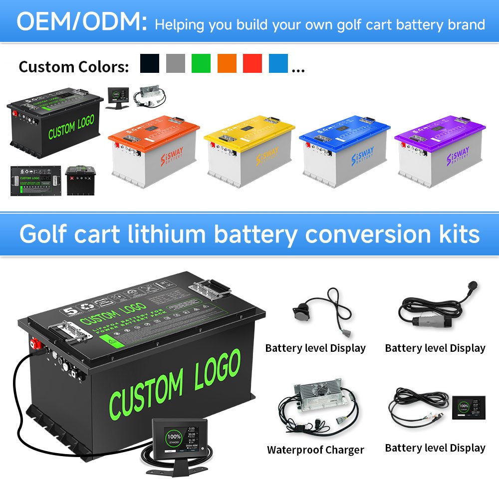 Smart BMS Golf Cart Battery 36V 48V 72V 100Ah 200Ah Electric Lifepo4 Car Batteries Golf Carts Deep Cycles Lithium Battery Pack