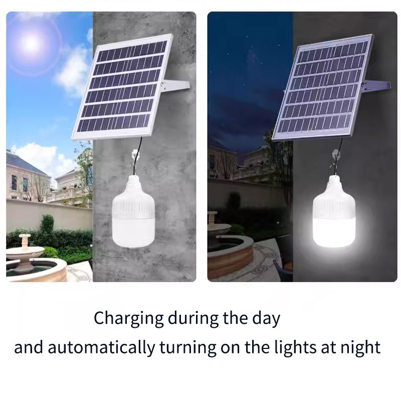 Factory Charging IP65 Waterproof Outdoor Solar Battery Rechargeable Bulb Light Solar Emergency Light Indoor 100W 200W