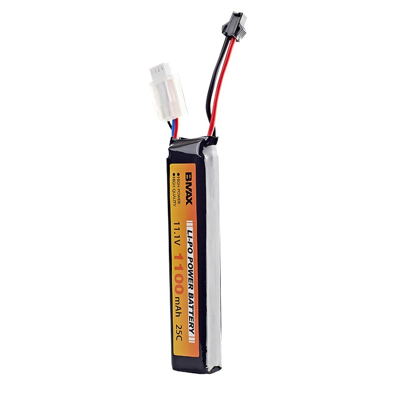High Power 11.1V 1100MAH 25C Rechargeable LiPO 3S Battery Pack Lithium for Gun Model Lead Acid Alternative BMAX Lipo Battery