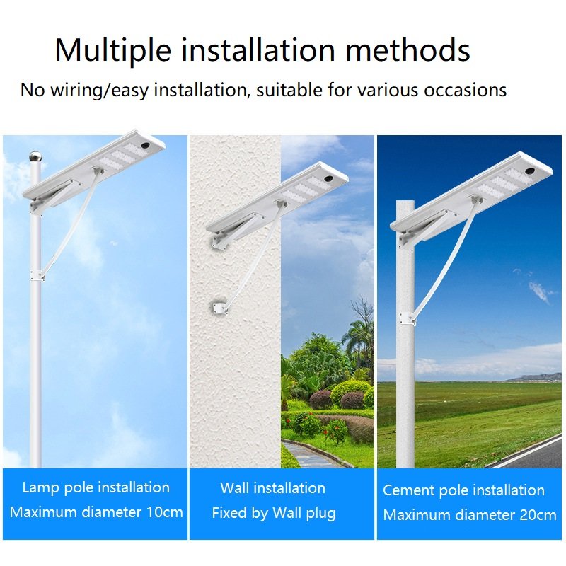 All in One Solar Street Lights Roads Courtyards Outdoor 1000W 2000W Wiring Free Installation Annual 0 Electricity Solar Lamp