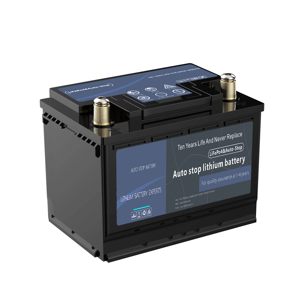 LiFePO4 12 Volt Lithium 60Ah 75Ah 90Ah Car Stop-Start Batteries Manufacturer CCA900 Auto Cranking Starter Battery