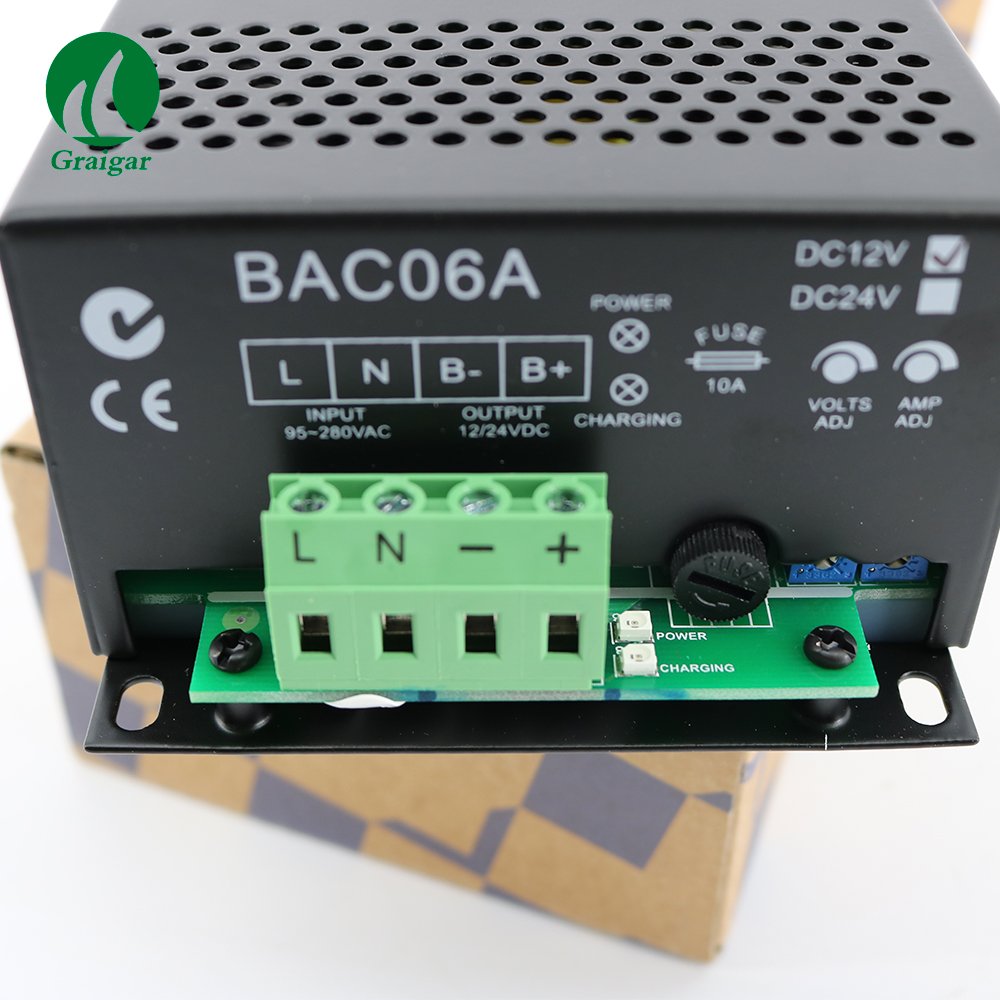 New Smartgen BAC06A 12V/24V Auto Battery Charger for Lead-acid Starting Battery
