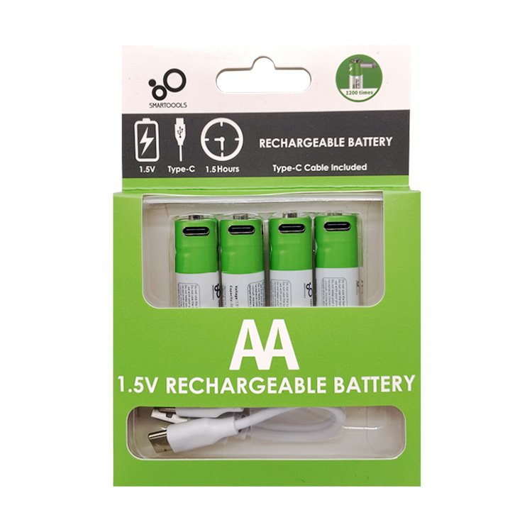 Logo Brand Customize Type-C Port Rechargeable AA AAA Batteries 1.5V 2 4 5 6 10 Pack Reusable Lithium Battery Cheap Cost