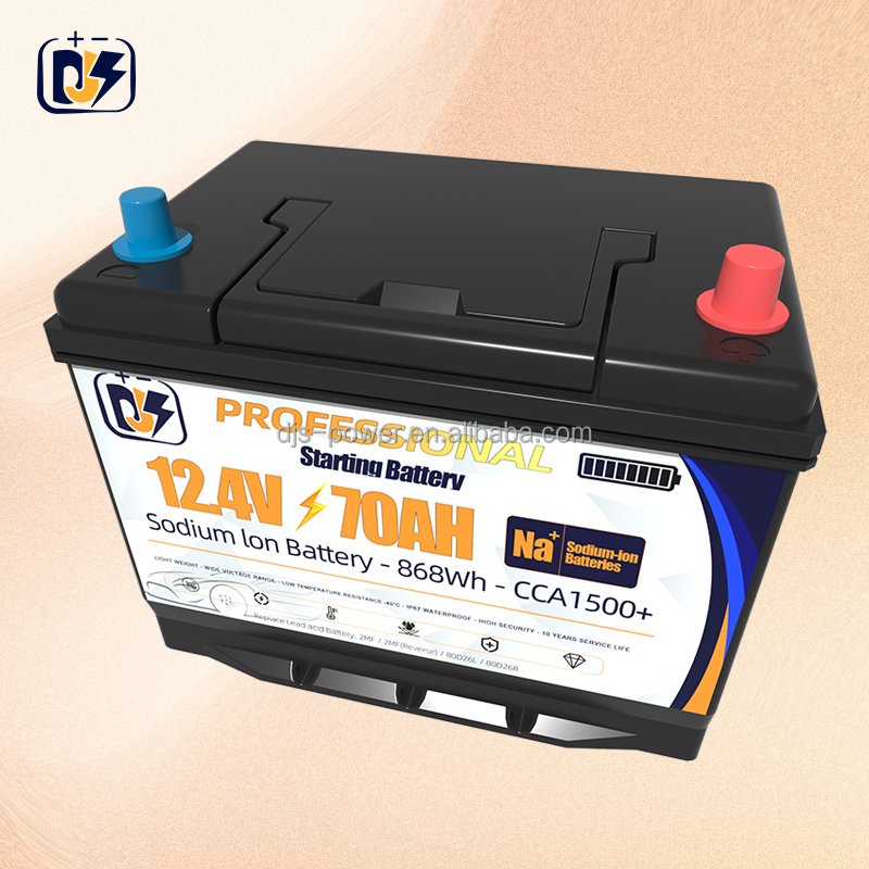 Sodium-ion 12.4V 70Ah High 1500CCA Auto Truck Sodium Start-stop Automotive Batteries Na 12V Car Starting Boat Cranking Battery