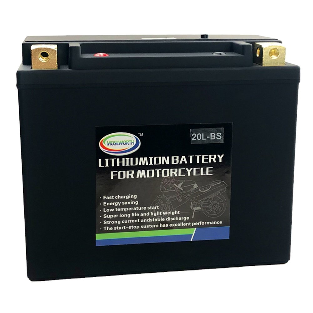 Moseworth 12.8V 12Ah 620CCA Motorcycle Starter Battery New 20L-BS LiFePO4 Lithium Auto Batteries 6V Longer Lifespan Model