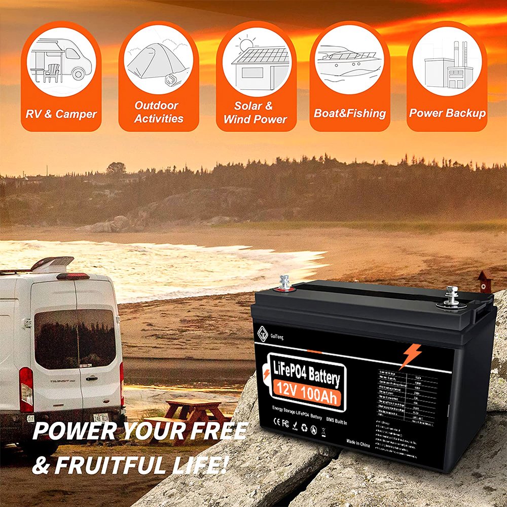 Custom Lithium 12V 12 Volt 12.8v 50ah 100ah 150ah 200ah 300ah Lifepo4 Batteries for RV Caravan Marine Others