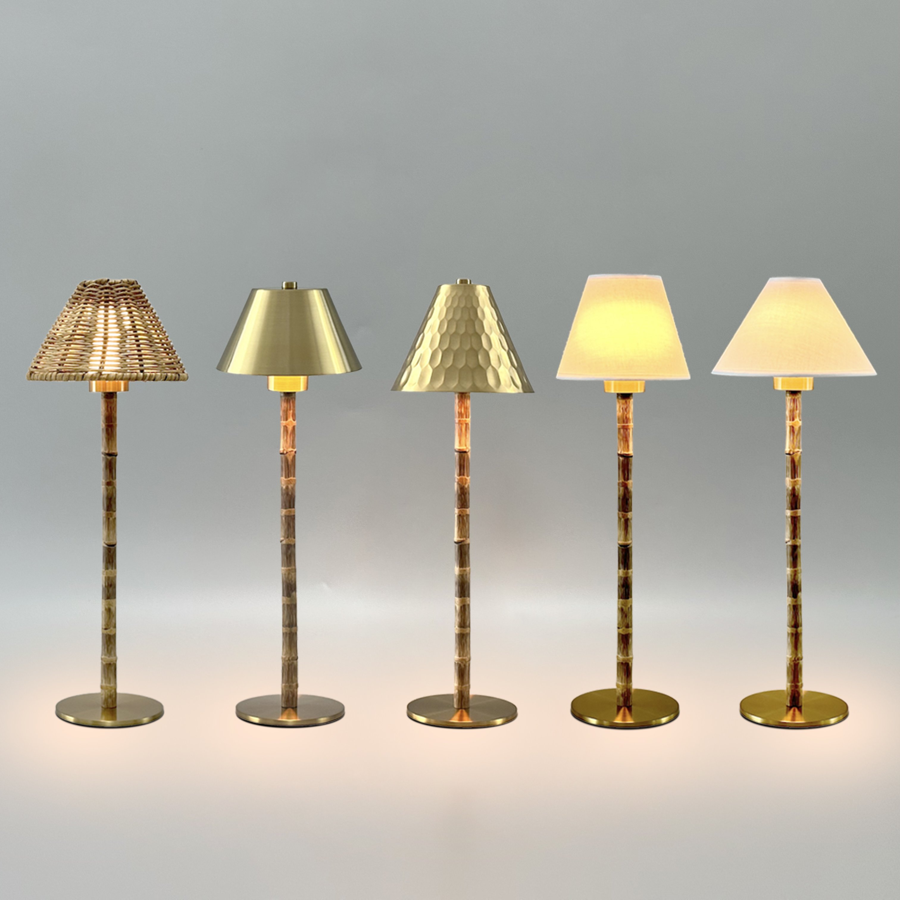 Wholesale Sales High Quality Bamboo Table Light E14 Multiple Lampshade Selection Wireless Rattan Table Lamp