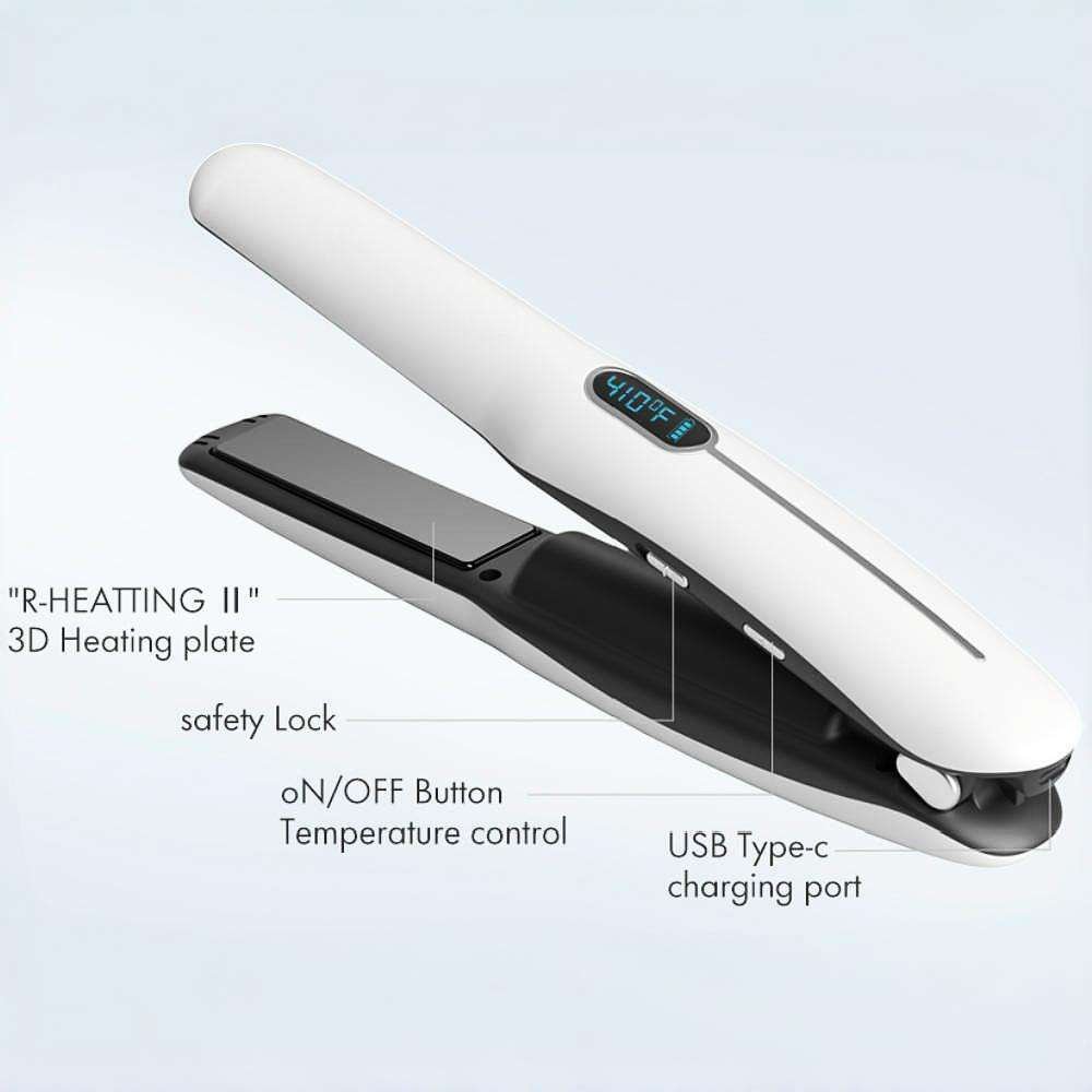 Mini Hair Straightener Battery Charging Flat Iron USB Rechargeable Portable Hair Straightener Wireless Straighteners