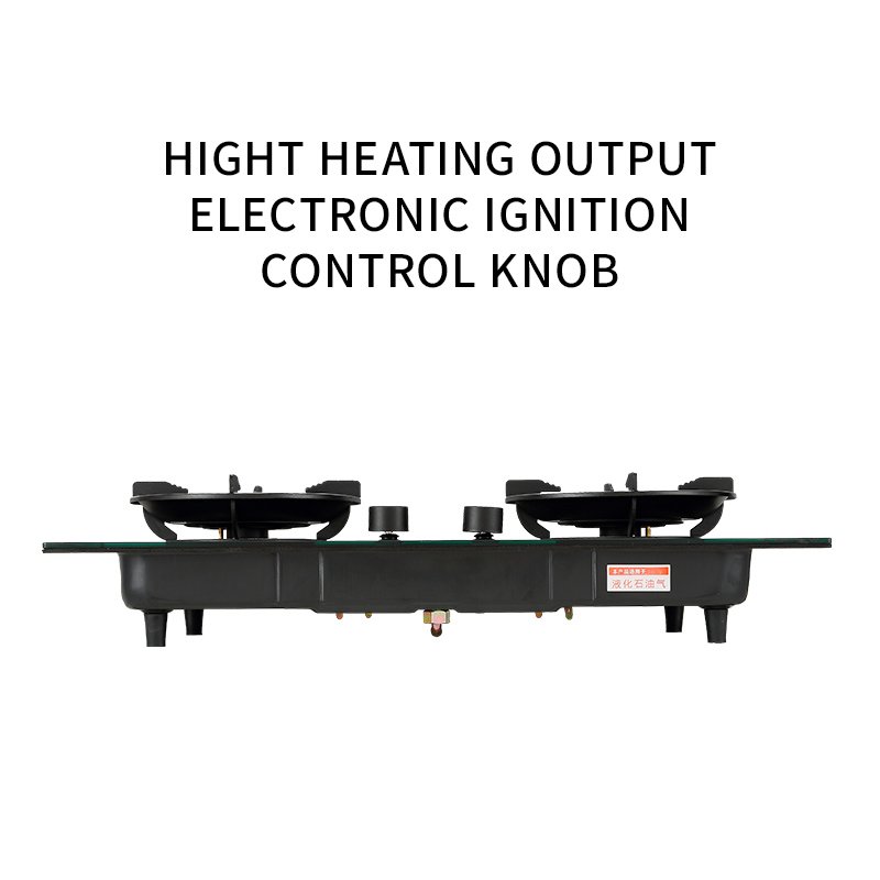 Portable Double Burner Gas Cooktop with Auto Ignition for Camping RV Apartments Outdoor-Tempered Glass Gas Hob for LPG Cooker
