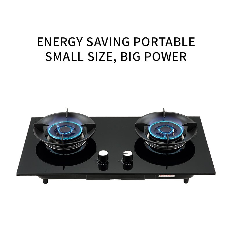 Portable Double Burner Gas Cooktop with Auto Ignition for Camping RV Apartments Outdoor-Tempered Glass Gas Hob for LPG Cooker