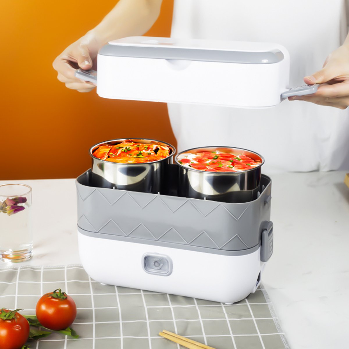 Wholesale 110V/220V Triple Layers Electric Lunch Box 2 Layer Double Portable Electric Heater Lunch Box