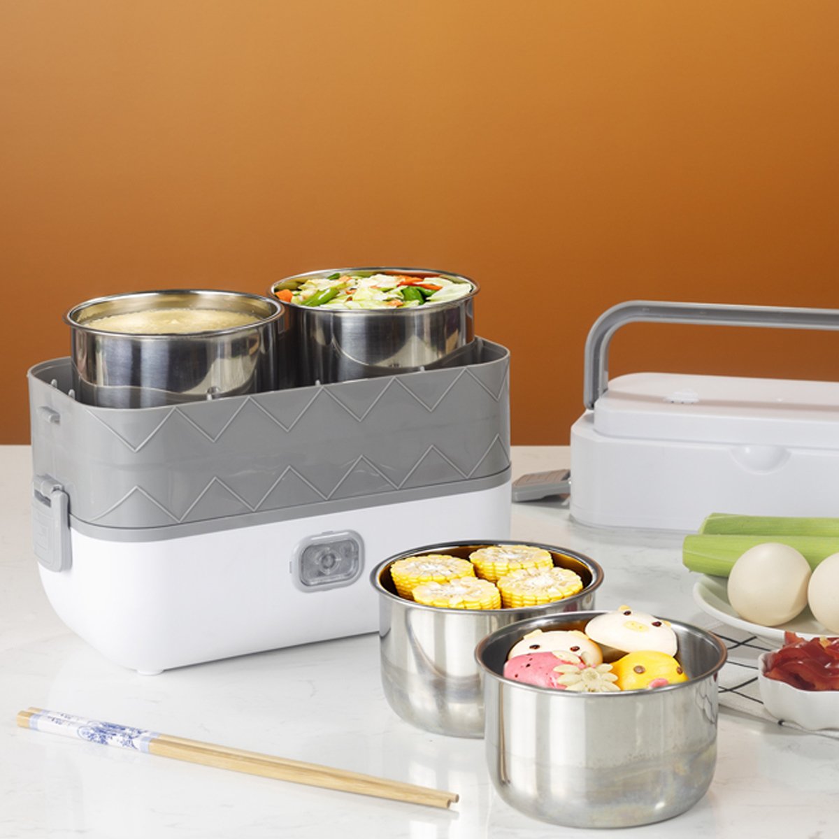 Wholesale 110V/220V Triple Layers Electric Lunch Box 2 Layer Double Portable Electric Heater Lunch Box