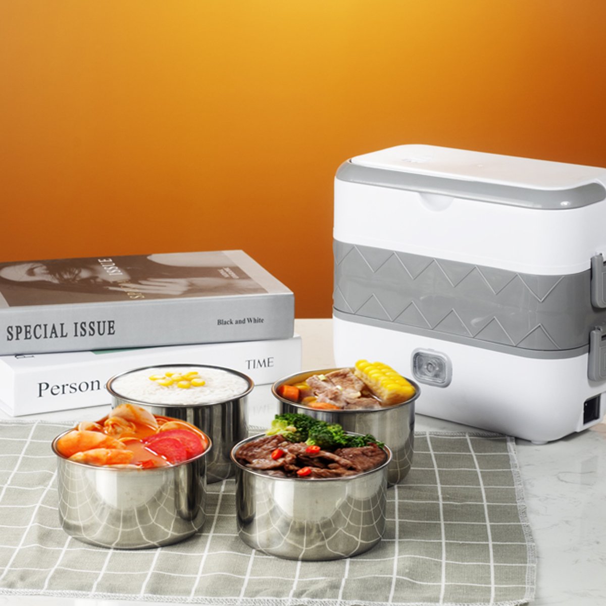 Wholesale 110V/220V Triple Layers Electric Lunch Box 2 Layer Double Portable Electric Heater Lunch Box