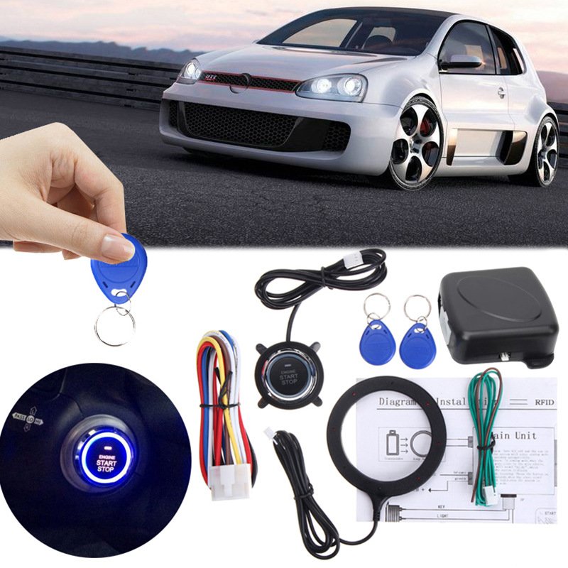 12V Start Stop Buttons Car Starter Switch Keyless Ignition Auto Engine Push Key Set Sensors Engine Start Stop System