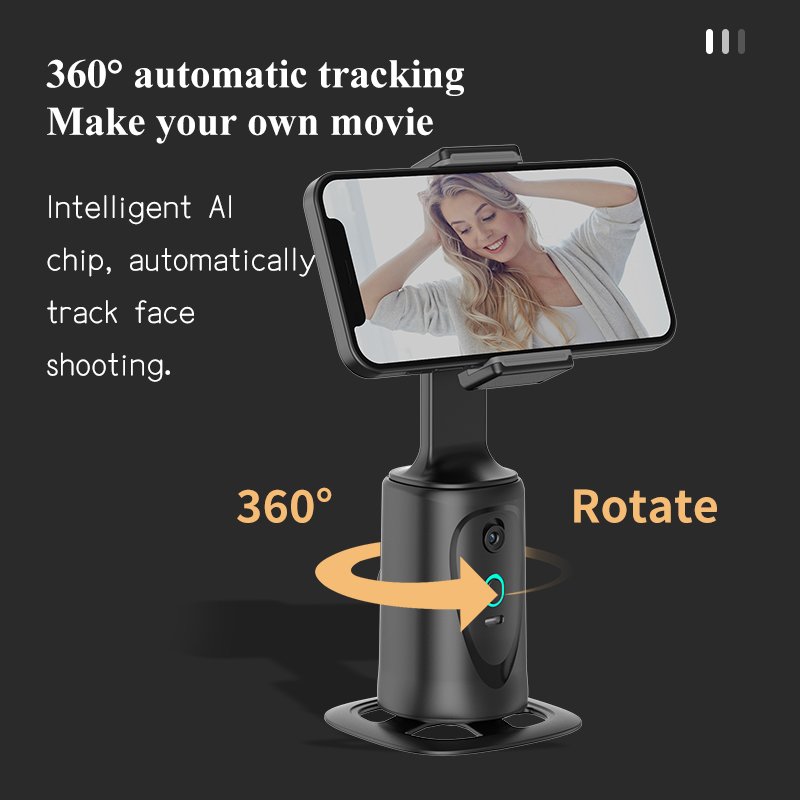 PTZ Universal Mobile Phone Gimbal Stabilizer No APP Support BT Smart Remote Control AI 360 Rotation Auto Face Tracking Tripod