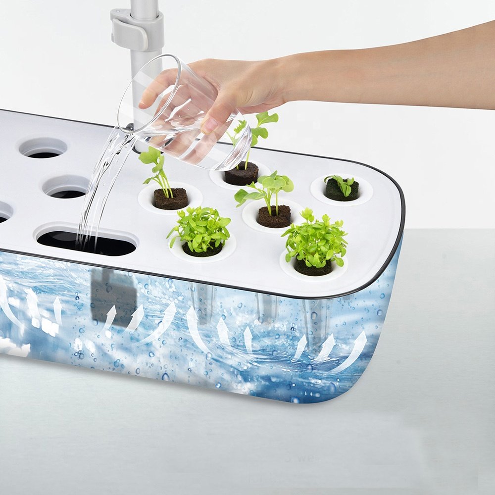 Vertak 12 Pods Hydroponics Growing System Indoor Herb Garden Starter Kit with LED Grow Light Large Capacity