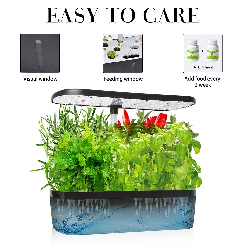 Vertak 12 Pods Hydroponics Growing System Indoor Herb Garden Starter Kit with LED Grow Light Large Capacity