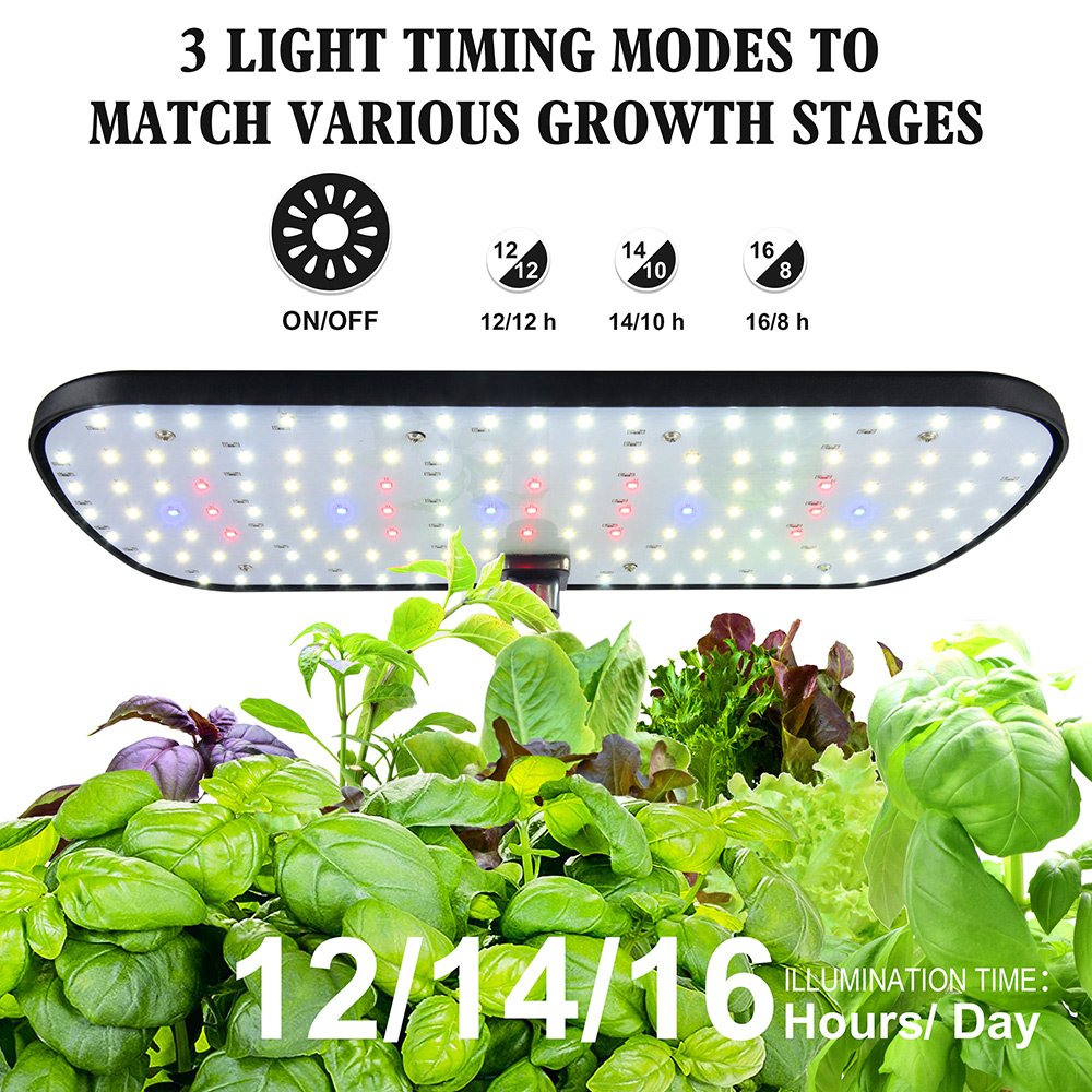 Vertak 12 Pods Hydroponics Growing System Indoor Herb Garden Starter Kit with LED Grow Light Large Capacity