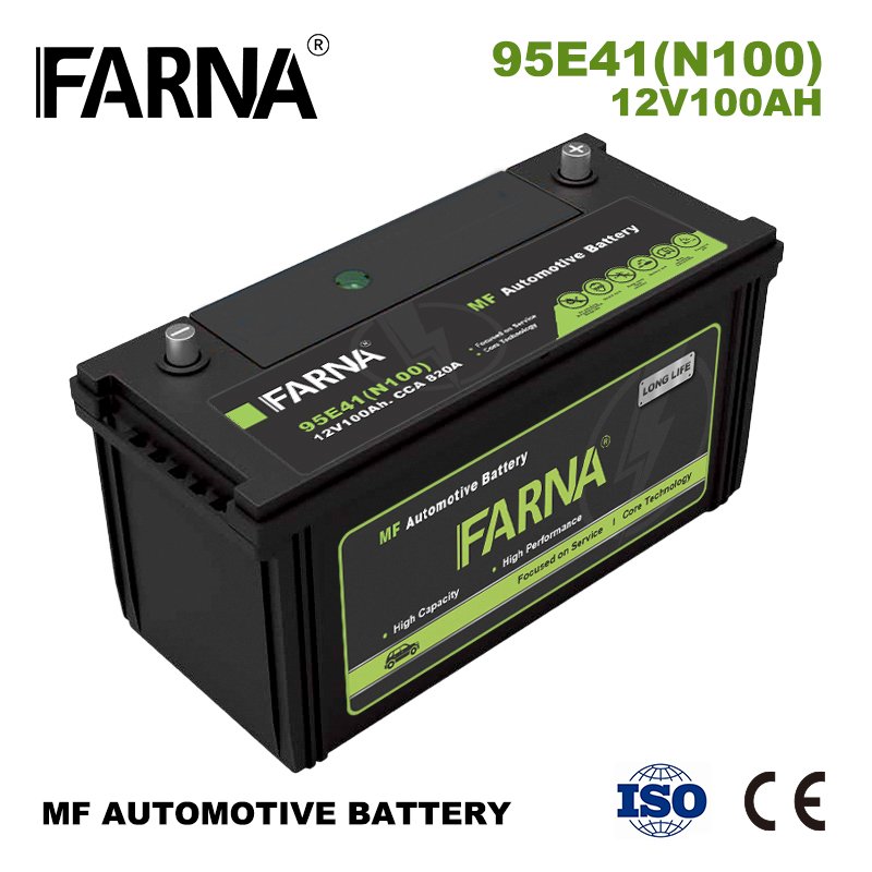 N100 High CCA Starting Battery 12V 100ah Sealed Lead Acid Battery 95E41 Maintenance-Free for Car Long Lifespan Auto Battery