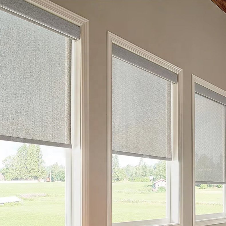 Custom Design Black Square Fascia Cassette Indoor Hotel Office Blackout Sun Screen Fabric Window Roller Curtain Blinds Shades