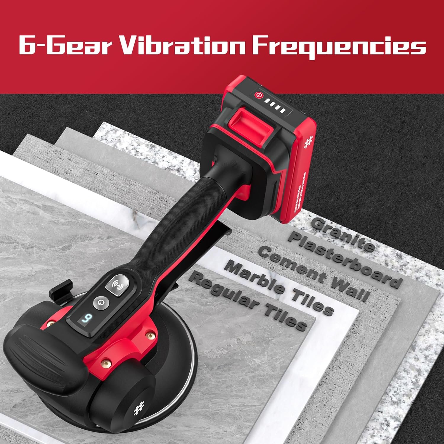 Shijing 9393 Tile Vibration Leveling Machine,Cordless Tile Vibration Machine Installation Tool 6 Adjustable Speed