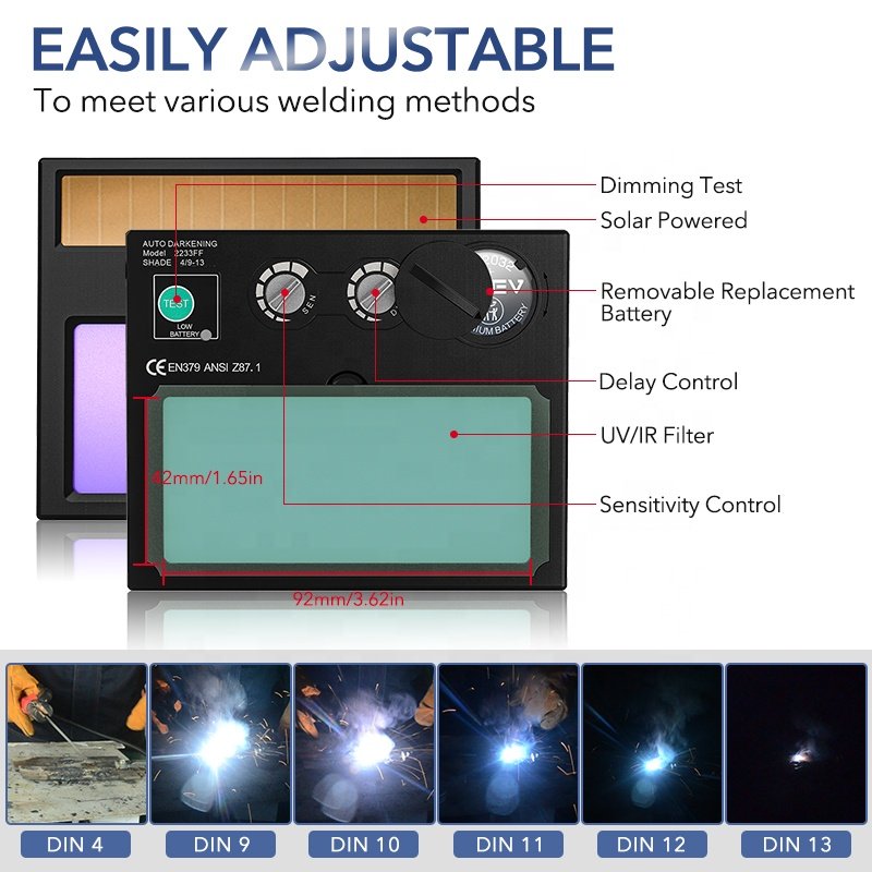 TRQ Welding & Soldering Supplies Solar Electric Auto Darkening Welding Helmet