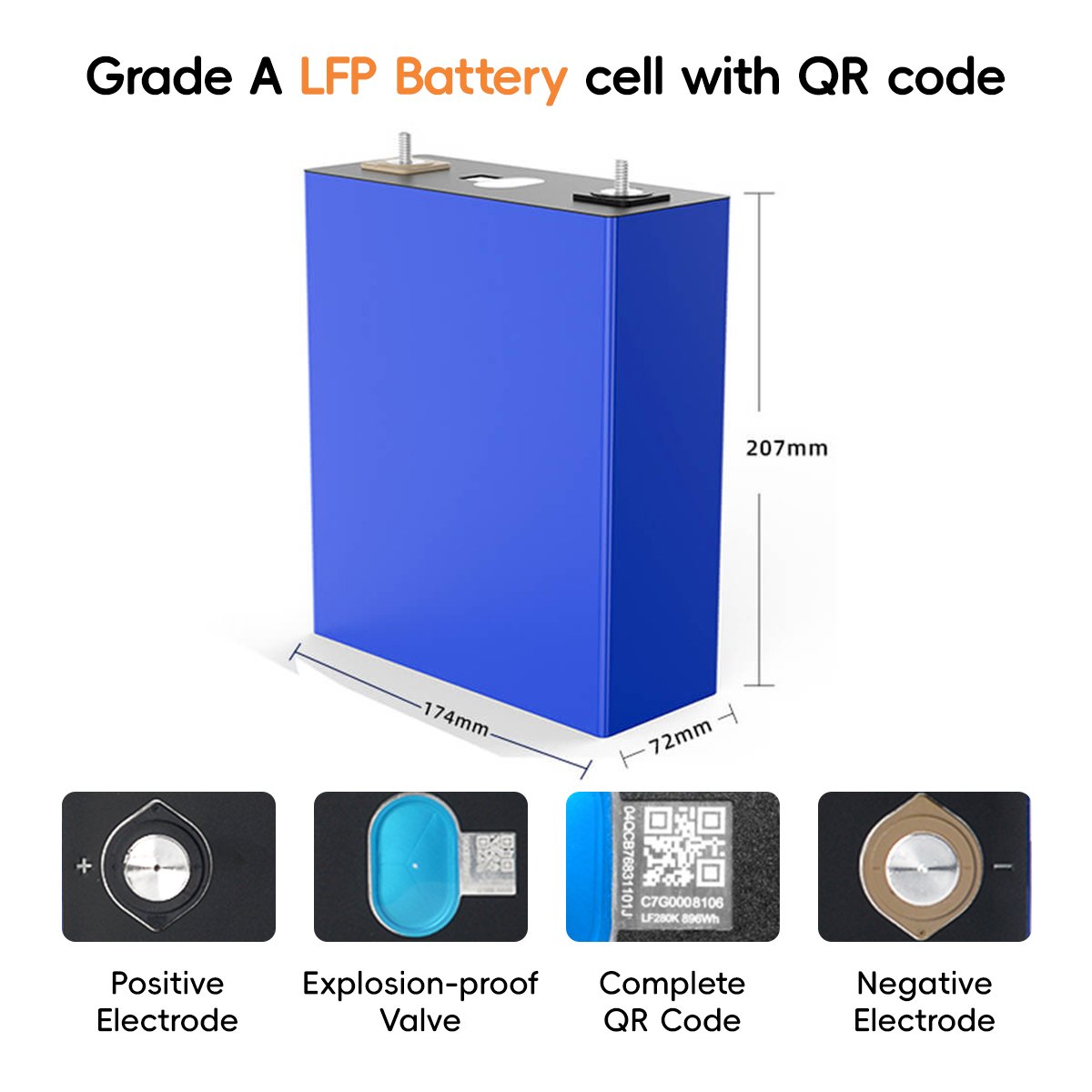 11000 Cycles 330Ah Hthium Battery 3.2V 320Ah Lifepo4 Battery Prismatic Lithium Ion Cell Akku for 12V 48V Battery Pack