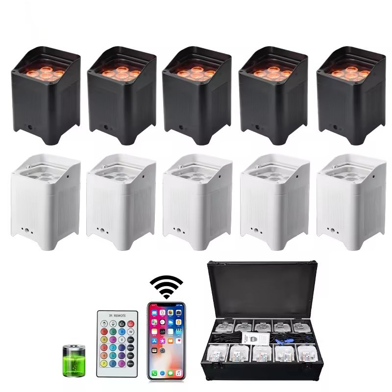 6*18W Uplights Battery Wireless RGBWA UV 6in1 LED Par Light Wireless DMX Stage Lights for Church
