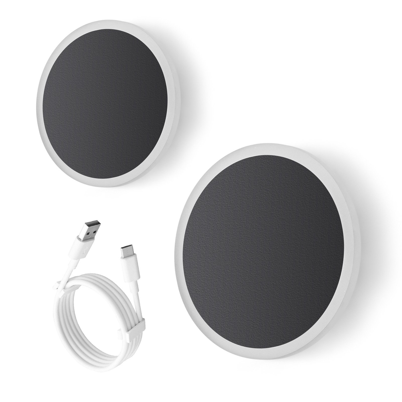 Nordic Modern Style USB Rechargeable Round LED Wall Lights Wireless Surface Mounted with Touch Control