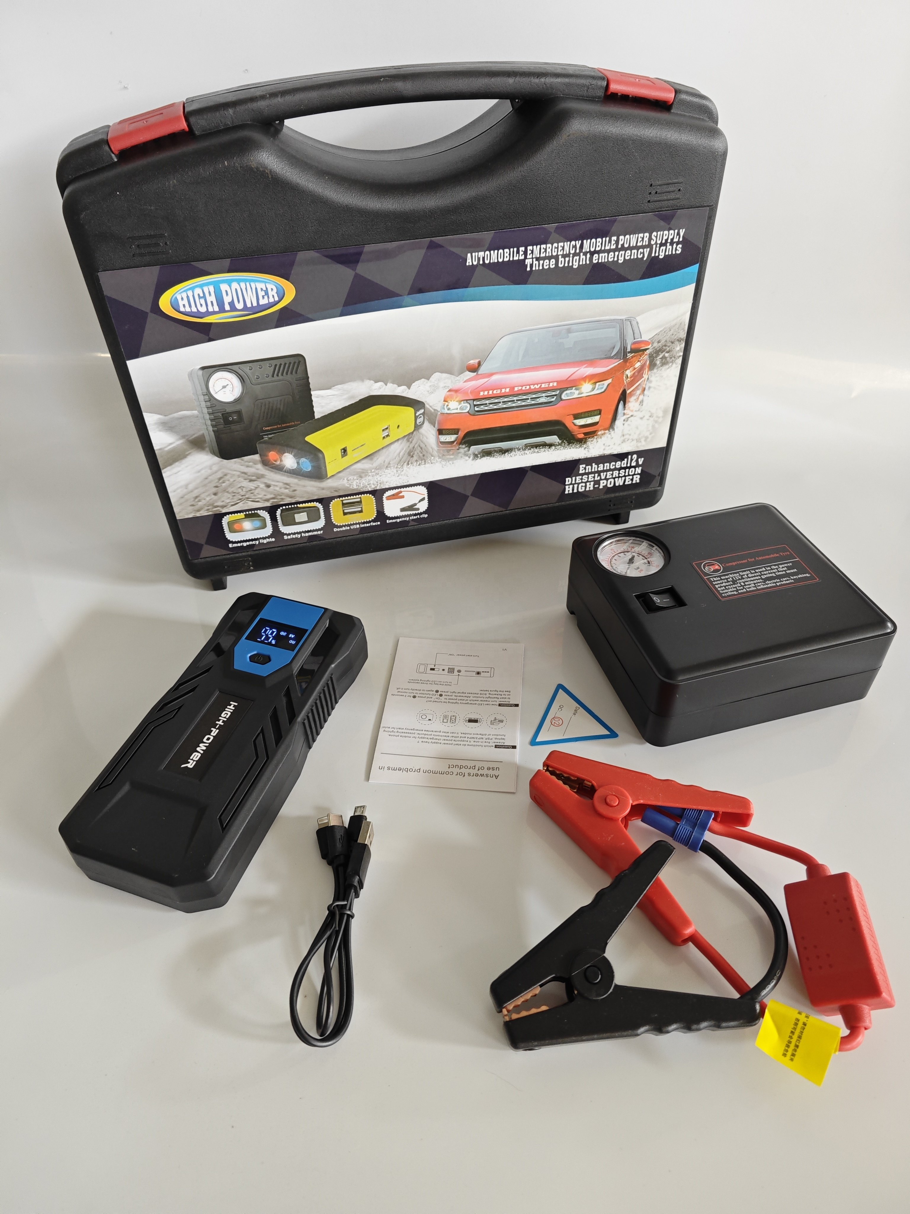 12V Car Start Emergency Power Supply Multifunctional 98800mAh Lithium Battery Supply Mobile Wireless Charger