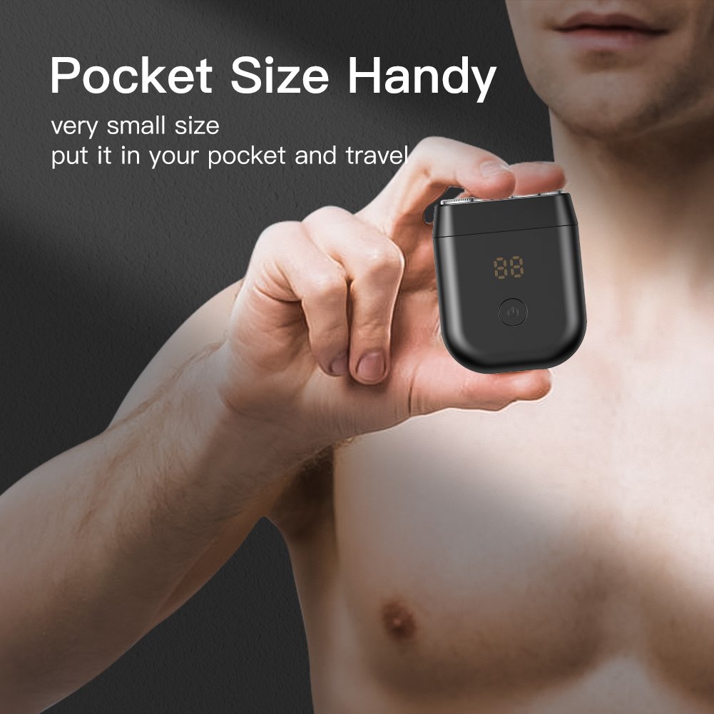 Washable Ipx7 Waterproof Portable Car Travel Ceramic Safe Blade Male Electric Mini Shaver Push Alternative Shaver Beard Trimmer