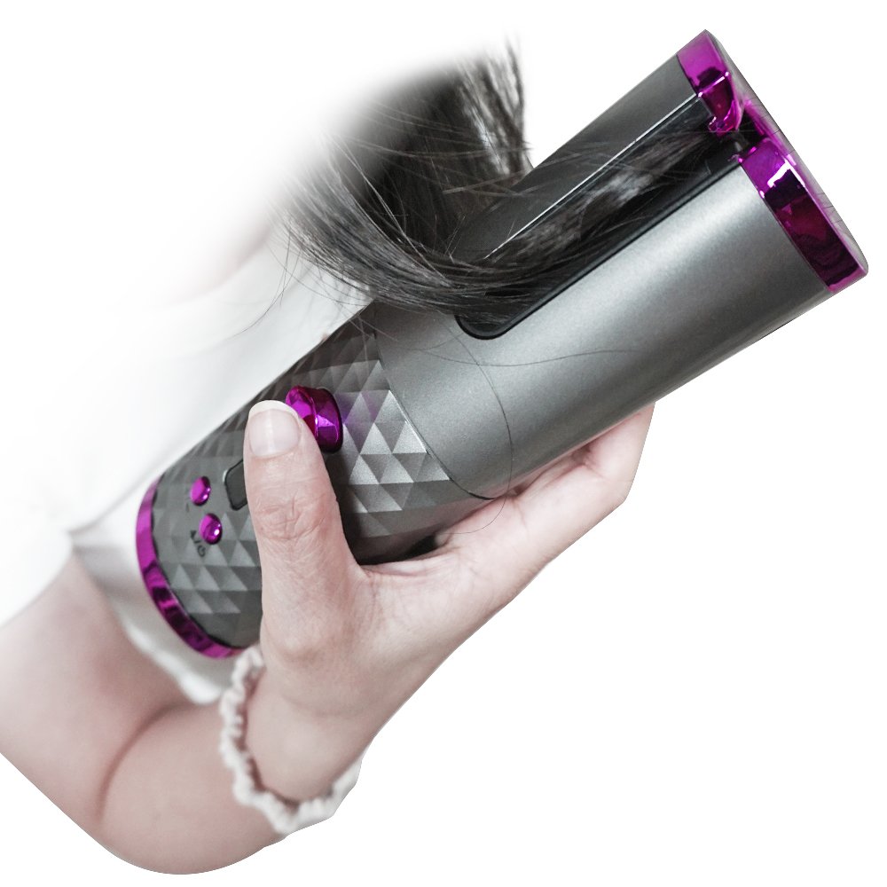 Cordless Automatic Curling Iron Ceramic Auto Hair Curler with LCD Display 6 Temps