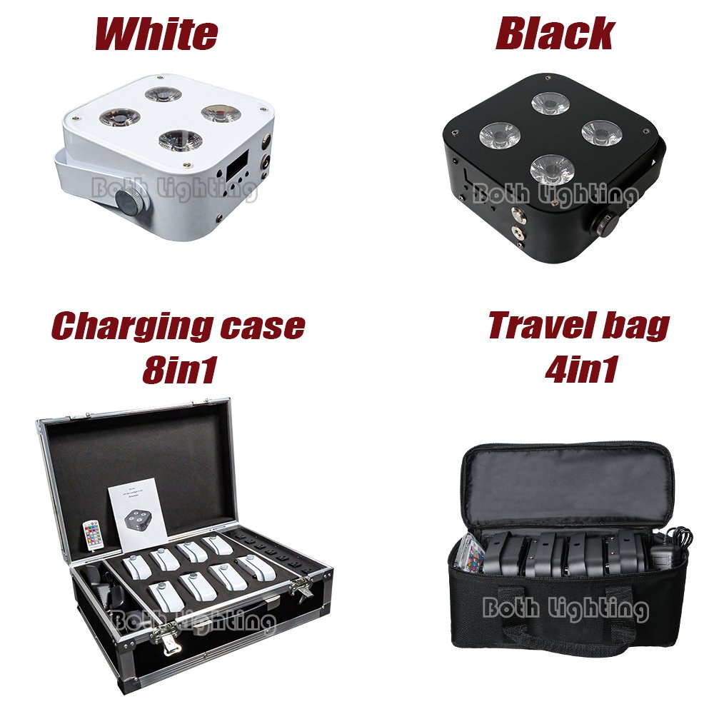 Mini Uplights Cheap Portable 4*12w IR Remote+display Wireless Dmx Battery LED with APP Control for Wedding Dj