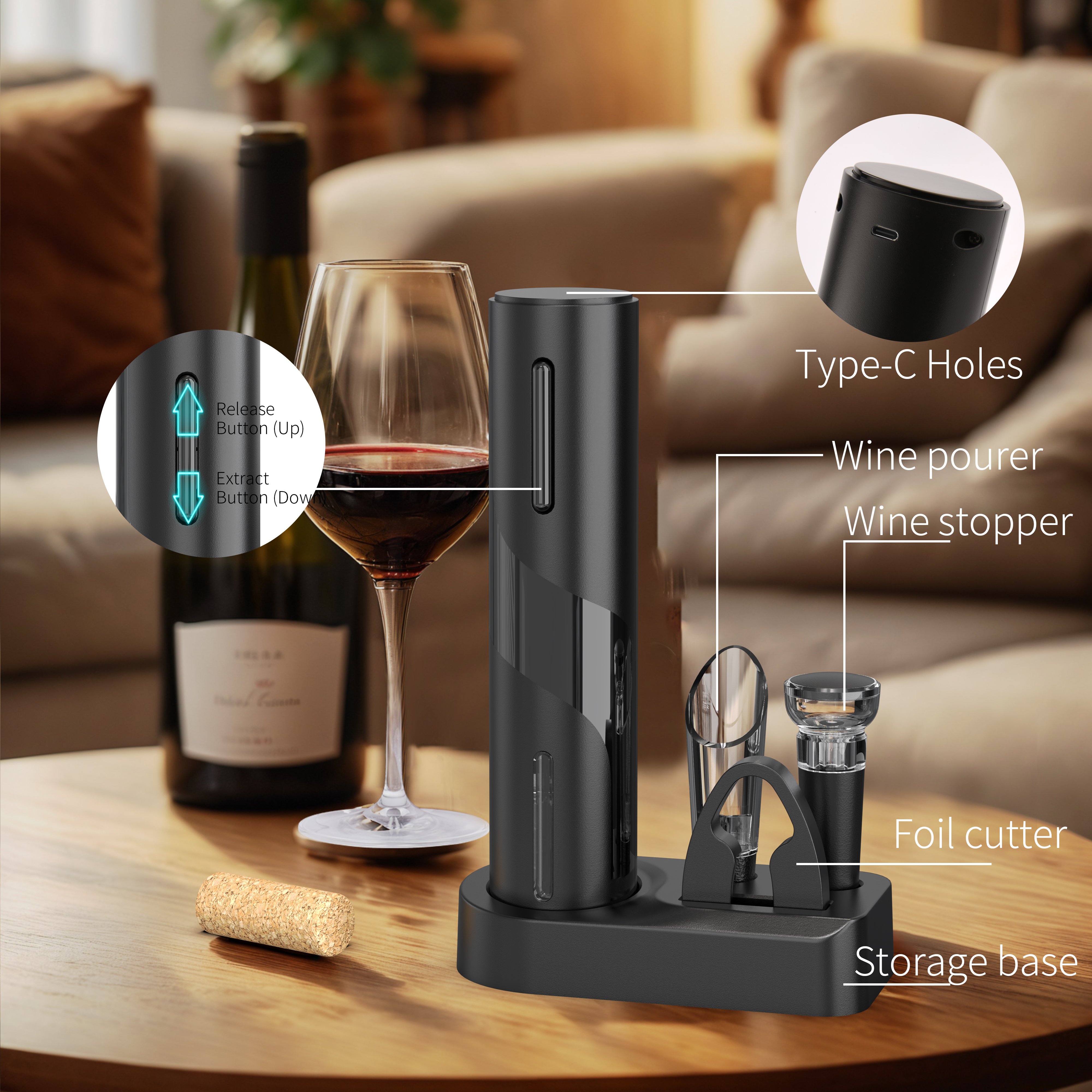 Multifunction Smart Battery-Operated Can Opener Magnetic Cordless Electric Can Opener Automatic Can Opener