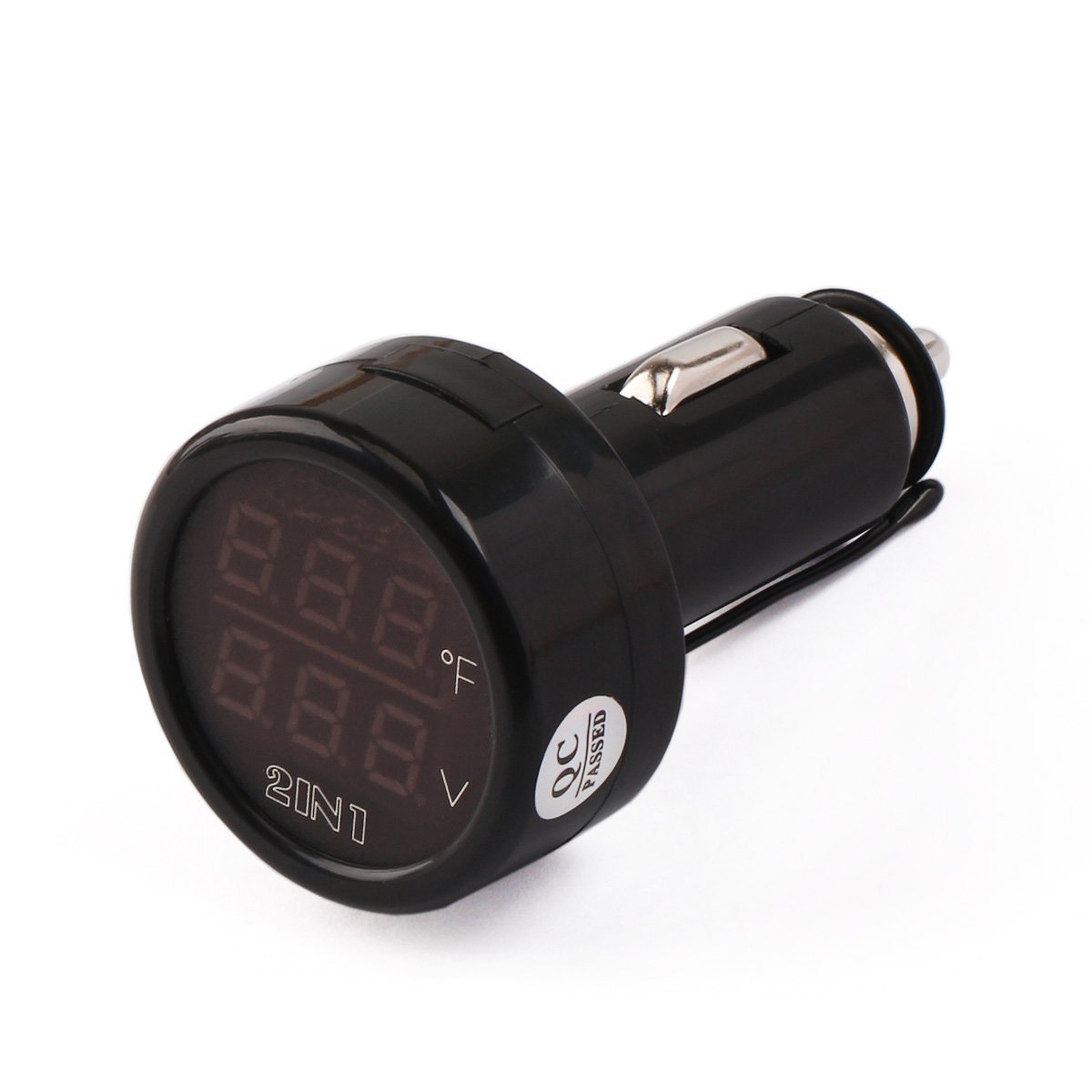 Digital Voltage Fahrenheit Temperature Monitor Car Motorcycle Battery Voltmeter Thermometer 12V 24V Temp Volt Tester Multimeter