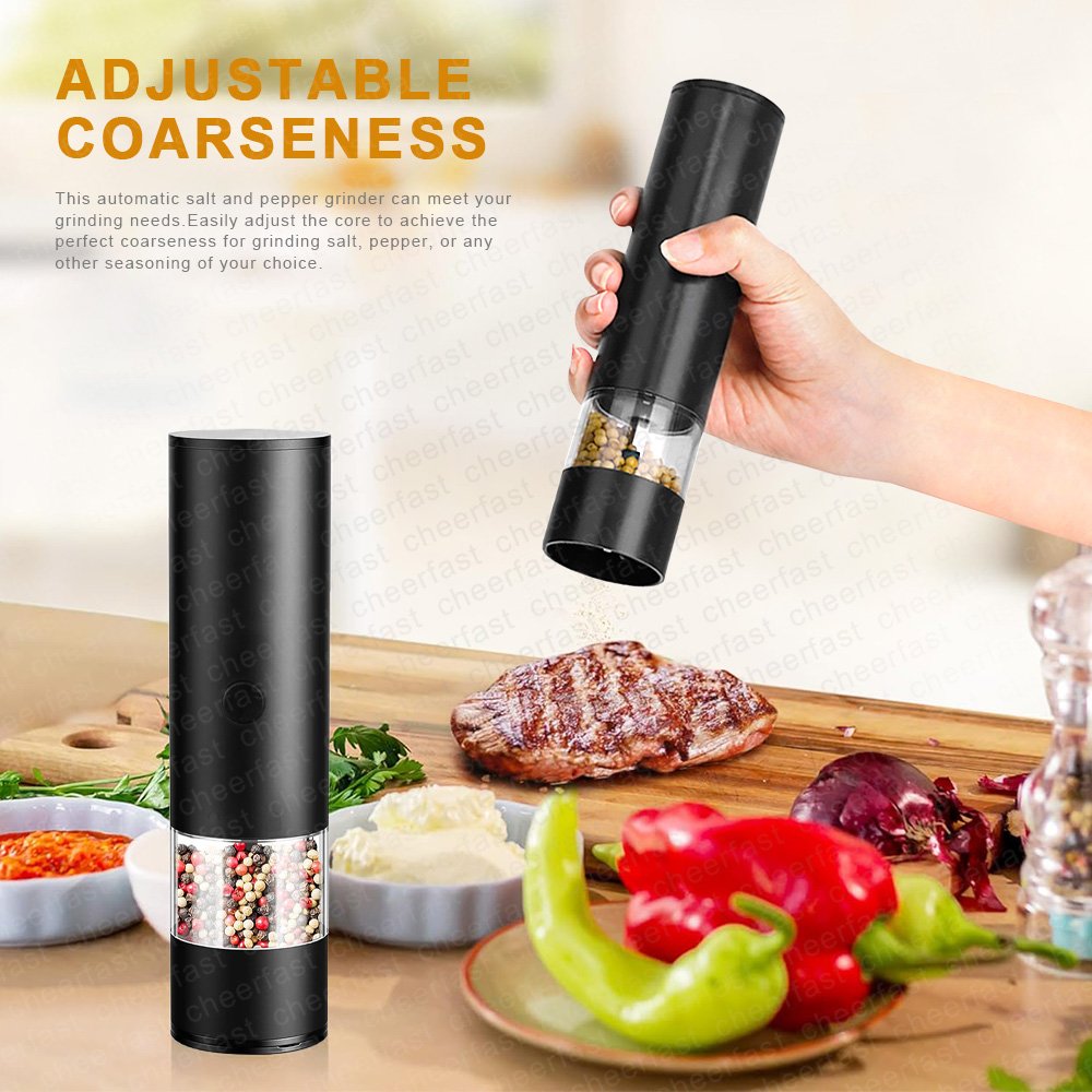 Auto Salt and Pepper Shakers With Adjustable Coarseness Battery Model Electric Salt and Pepper Grinder Pepper Mill Salt Grinder