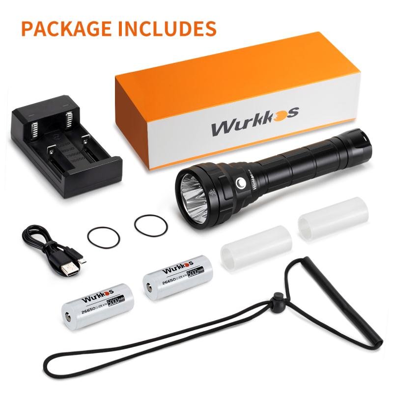 Wurkkos DL40 NEW Professional Diving Flashlight Lumens LED Light Waterproof Underwater Tactical Torch Hunting Lamp