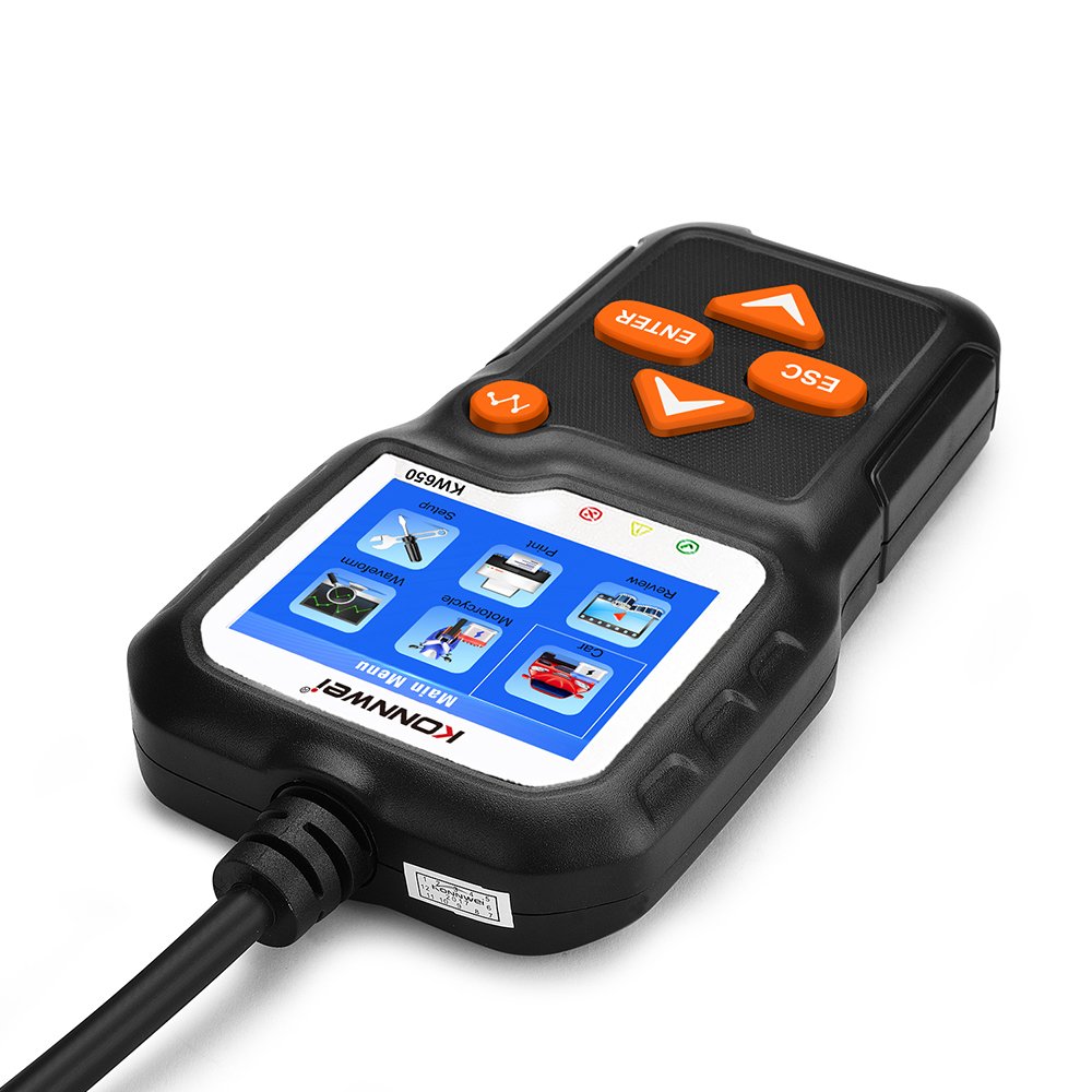 KONNWEI New Products Automatic Smart 12V Car Battery Tester Auto Battery Analyzer Cranking Car Battery-Tester Motorcycle Scanner