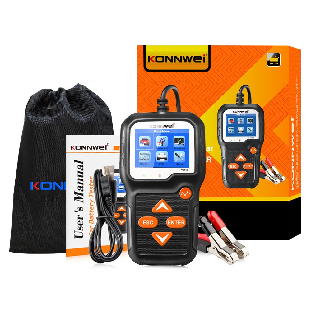 KONNWEI New Products Automatic Smart 12V Car Battery Tester Auto Battery Analyzer Cranking Car Battery-Tester Motorcycle Scanner
