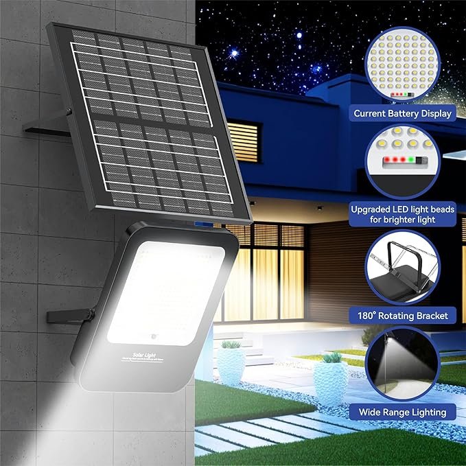 ABS LED Solar Flood Light IP65 Waterproof Outdoor Garden Road With Solar Panel Charging 50W 100W 200W 300W 400W