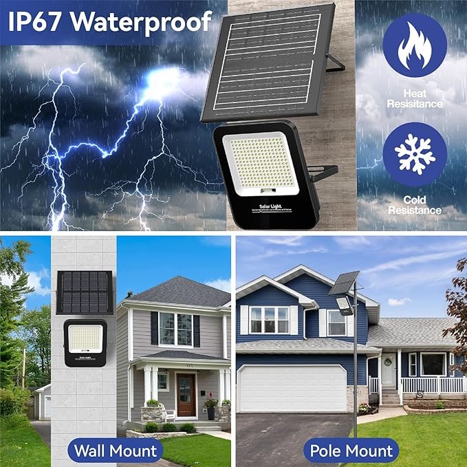 ABS LED Solar Flood Light IP65 Waterproof Outdoor Garden Road With Solar Panel Charging 50W 100W 200W 300W 400W
