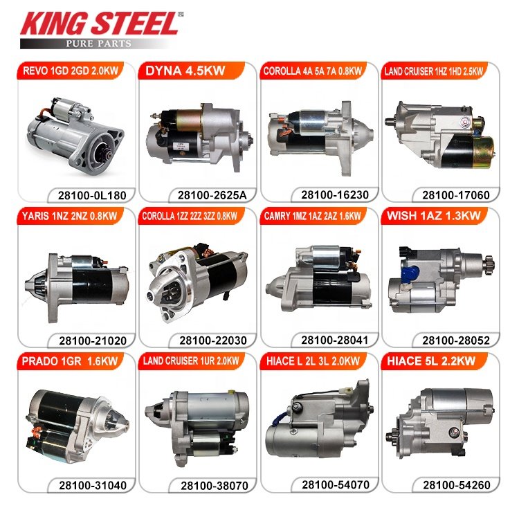 Wholesale Price Auto Parts Electric Car Engine Starter Motor for Toyota Nissan Mitsubishi Hyundai Mazda Korean Japanese Car