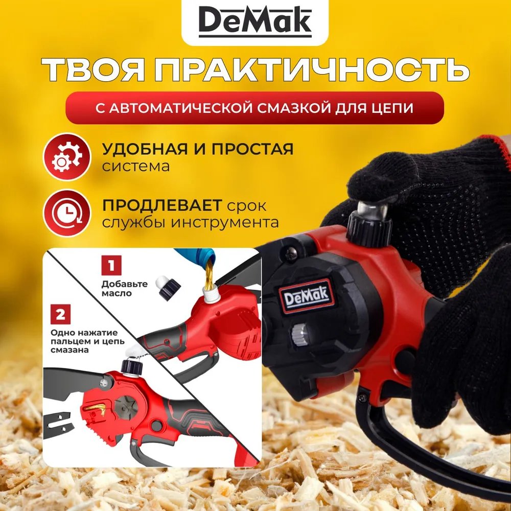 Mini 6-Inch Electric Chainsaw Cordless Brushless Portable Handheld with Auto Chain Regulator & Auto Oiler for Wood Cutting