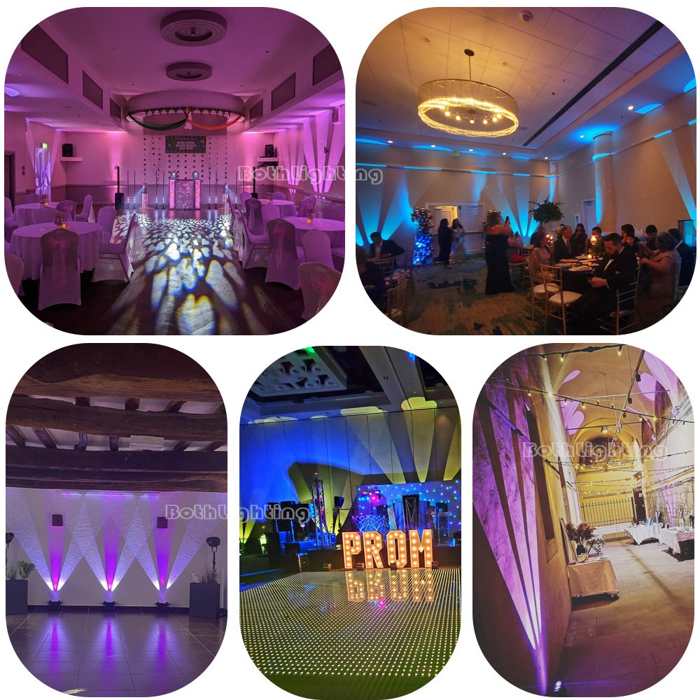 Both Lighting Wall Washer Uplights 3*18W Tri Beam RGBA 4in1 LED Wireless DMX Battery up Lighting for Wedding Dj Party Effects