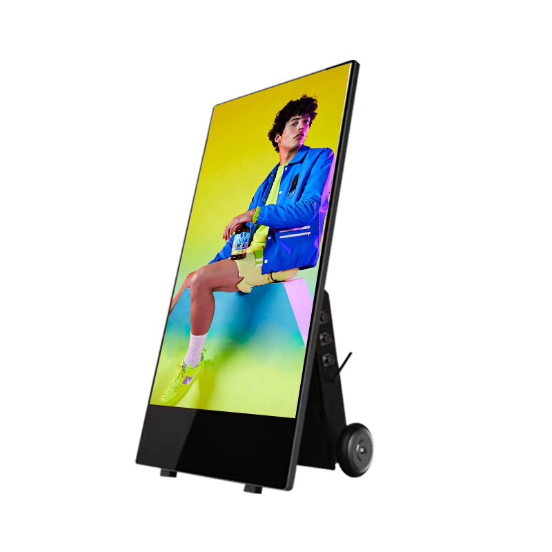 43 Inch Outdoor Waterproof Foldable Portable Battery Powered Advertising Digital Signage Lcd Poster Screen Display