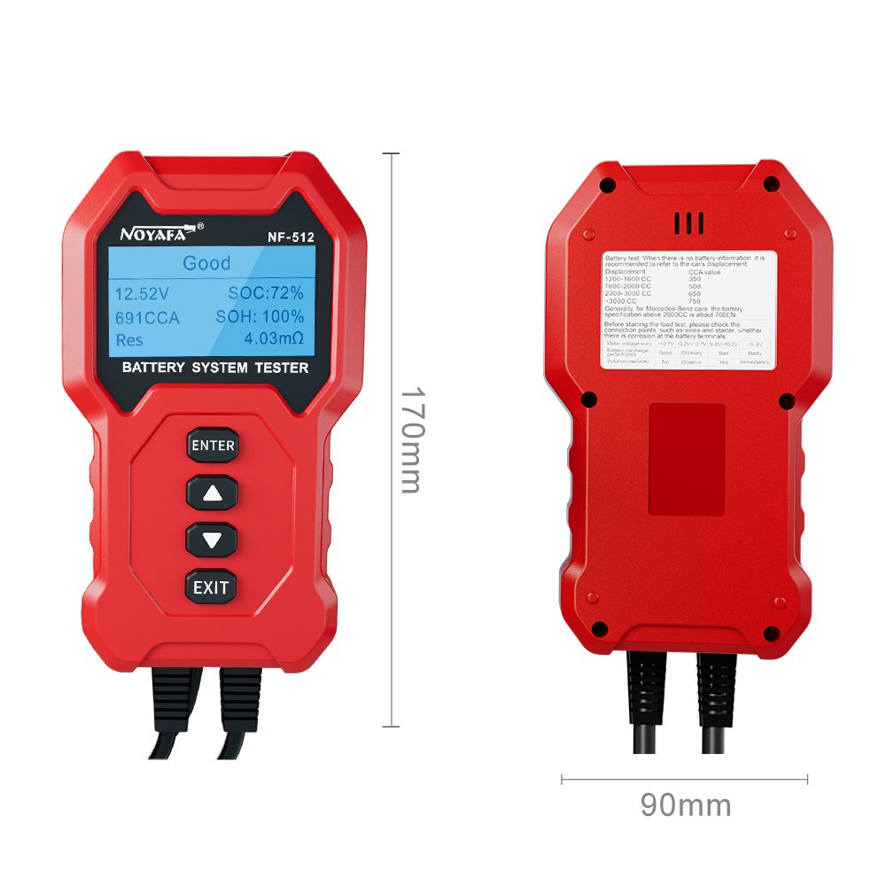 NYAFA NF-512 Factory Price Battery System Tester CCA Battery Voltage Life Tester Charging Tester Load test